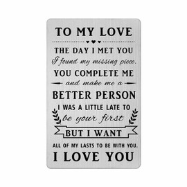 FALOGI To My Love Card for Him, Anniversary Wallet Card for Men Boyfriend