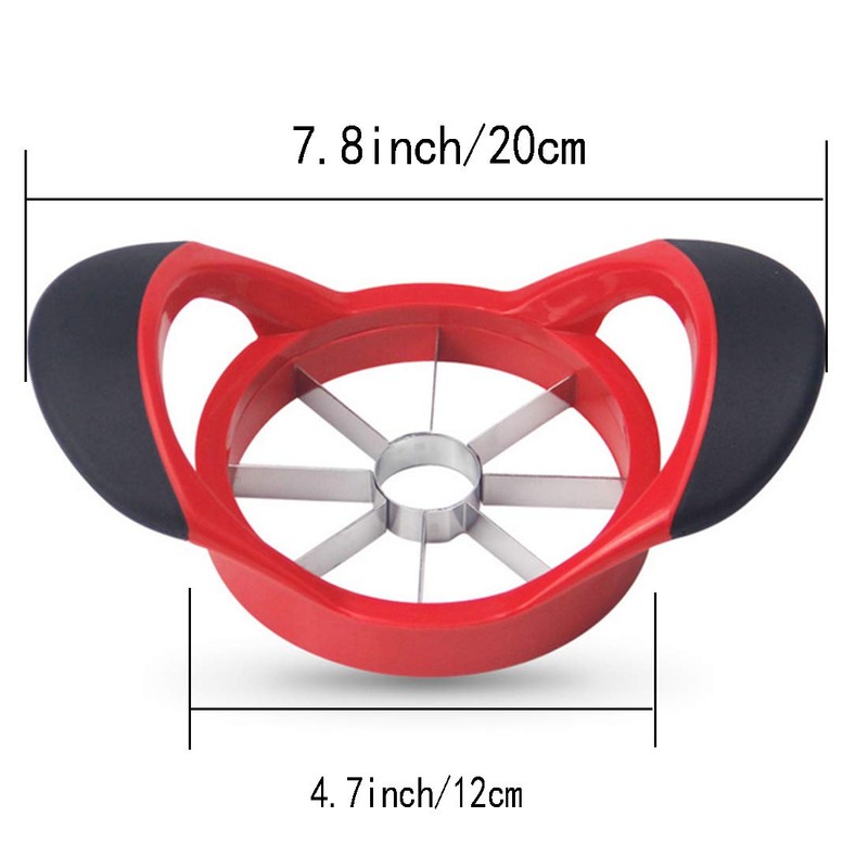 Beylos Easy Grip Apple Corer Slicer-Divider-Cutter-Wedger, Ergonomic Rubber Grip Handle,