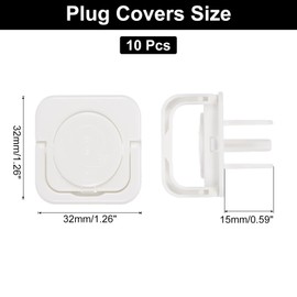 MECCANIXITY 10 Pack Outlet Covers Proofing, Plug Covers Easy Installation Electric Plug Protectors Safety Socket Cover Protector White