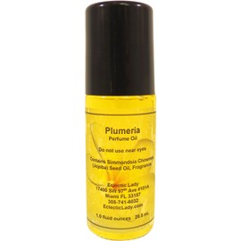 Plumeria Perfume Oil, 1.0 Oz Portable Roll-On Fragrance with Long-Lasting Scent, Delightful Essential Oils and Jojoba Oil For Daily Use