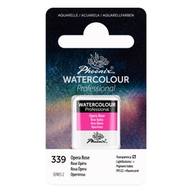 PHOENIX Professional Watercolor Paint - Single Watercolor Half Pan - Opera Rose 339