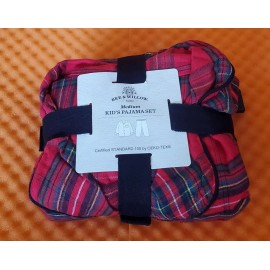 Bee & Willow Bed Bath & Beyond New Kids Pajama PJ's Bee Willow 2-Piece Medium  Jammies Set Red Plaid Loungware