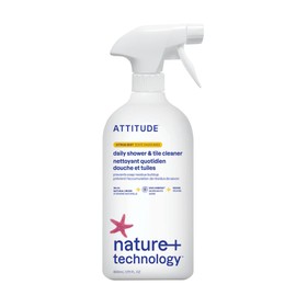 ATTITUDE Shower & Tile Cleaner, EWG Verified, Plant-Based & Vegan Bathroom Spray, Removes Soap Scum & Grime, Citrus Zest Scent, 27.1 Fl Oz