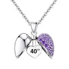 LSDesigns 40th Necklace 925 Sterling Silver Happy 40 Birthday Purple