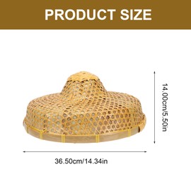 GANAZONO Bamboo Hat - Rainproof, Fishing, Rustic, Oriental Styled, UV Protection, Sun Block, Bamboo Woven, Sun, Farmer Laboring Hat