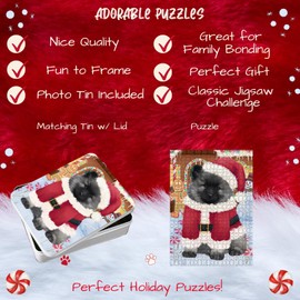 Christmas Gingerbread Candyfest Keeshond Dog Jigsaw Puzzle for Adults - Animal Printed Interlocking Puzzle Game Artwork - Gift for Dog Lover's - 1000 Pcs 20"x30"