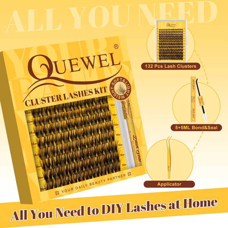 Lash Clusters Kit with 0.03mm Fine Band, 120PCS Waterproof Manga
