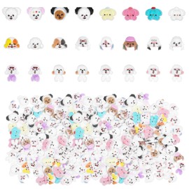 100 Pieces Mini Resin Tiny Dogs, Mini Dollhouse Accessories Toy Dogs for Crafts, Colorful Cartoon Resin Animals Figurines for DIY Dollhouse Fairy Garden Micro Landscaping Decoration