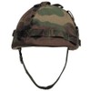 MFH Plastic Helmet with Woodland Camo Cloth Cover