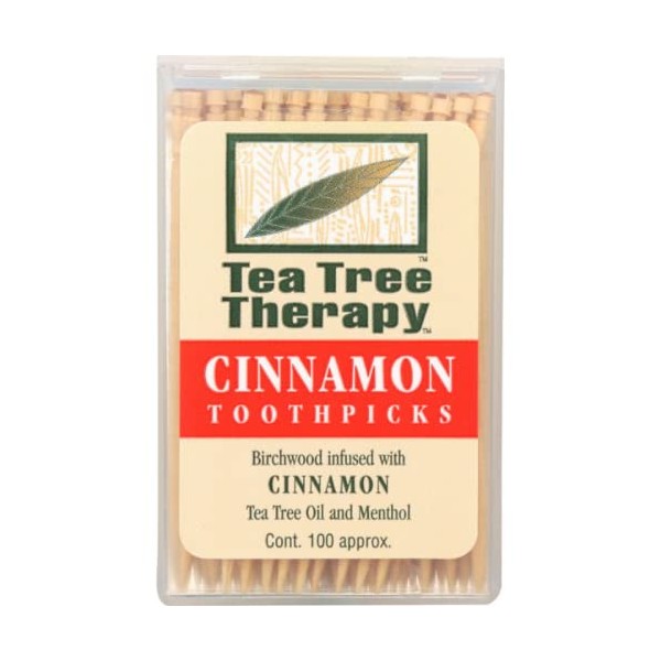 Tea Tree Therapy Toothpicks, Cinnamon - 100 Ea (pack of 4)