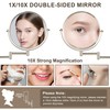 JANEEVA 8" Wall Mounted Makeup Mirror, 10X Magnifying Mirror with