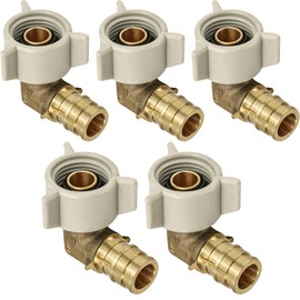 3/4" Pex x 3/4" FIP Threaded 90 Degree Elbow Pex-A, 1/2" Expansion Pex x 1/2" NPT Elbow Adapter, No Lead Brass F1960 Adapter For Use in Pex-A-Tubing Connection (Pack of 5)