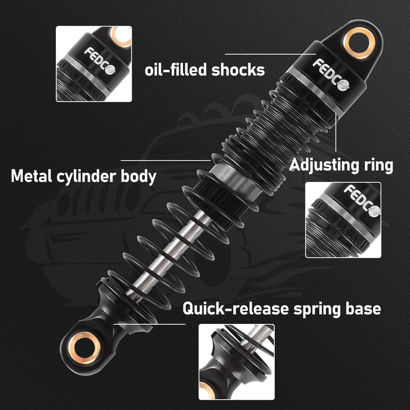 FEDCO DSS18 Shocks 51MM Oil-Filled Dual Spring Shock Absorber CNC