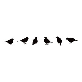 Set of 6 Vinyl Wall Art Decals - Birds - from 2.3" to 4.5" Each - Trendy Minimalist Cute Animal Design Sticker for Window Mirror Luggage Car Bumper Laptop Computer Decor