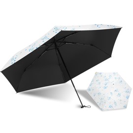 KOZUMUWAN Parasol, Ultra Lightweight, Foldable, UV Protection, Full Light Blocking, UPF 50+, For Both Rain and Shine, Comes with Storage Pouch, Unisex, Women's, Men's, 100% Light Blocking, Windproof