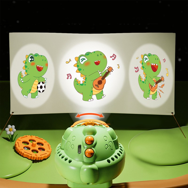 Dinosaur Projection Watch Fan Small Cartoon 3 Wind Speed Fan