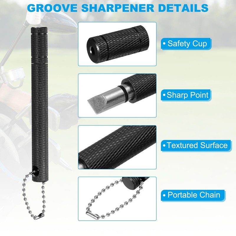 PATIKIL Golf Club Groove Sharpener Golf Club Sharpener Re-Grooving Tool