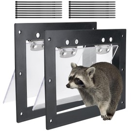Raccoon One Way Door 2PCS Contactless Animal Excluder Trap for Squirrels, Skunks, Possums One Way Eviction Door Easy to Install for Attics, Under Decks, Farm and Chimneys