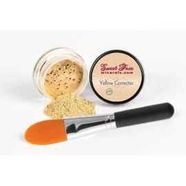 Sweet Face Minerals YELLOW CORRECTOR with BRUSH Mineral Makeup Full Size Concealer Bare Skin Powder