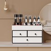 GORESE Leather Makeup Organizer with Drawers for Vanity, Stackable Skincare