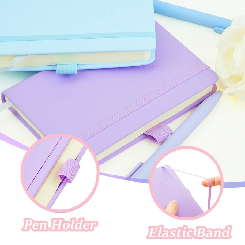 QUMENEY 6Pcs A6 Tasche Notizbücher Makrone Notizbuch