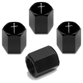 4pcs Tire Valve Stem Caps, Compatible with Cross of Nails, Christian Religious Cross with Nails, Jesus Christ Stem Cap Universal Car Air Cover Car Accessories for Cars, SUV, Truck, Motorcycles