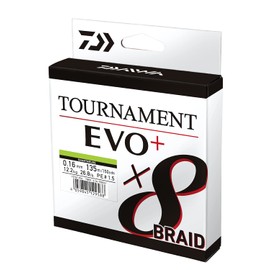 Daiwa Tournament x8 Braid EVO+ 0.18 mm, 15.8 kg/34.7 lbs, 270 m, Chartreuse, Braided Fishing Line, 12761-118