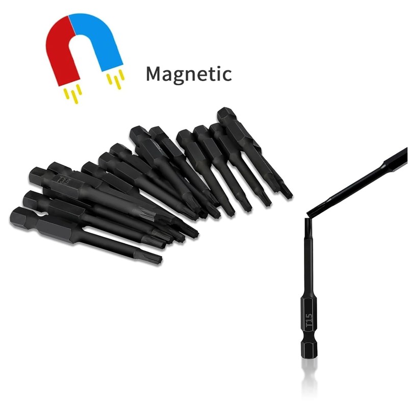 T10 Torx Bit Set (3 Pack) Includes Extra Long 6