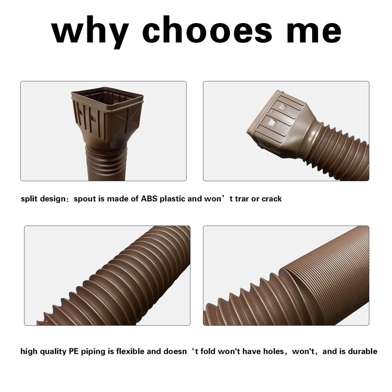 2 pack Flexible Rain Gutter Downspout Extensions,Drain Downspout Extender,Gutter Extension