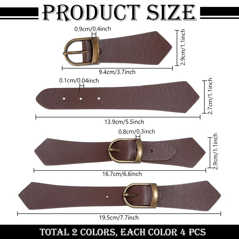 PH PandaHall 8 Sets Toggles Buttons Leather Buttons 6.6x1.2 inch