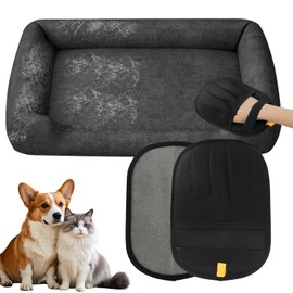 Zayin Pet Hair Removal Glove - 2 Pack Five Finger Electrostatic Pet Hair Remover Glove, Remover Glove Lint Rolls into Strips, Dog and Cat Hair Removal Tool for Furniture, Couch, Car & Clothes