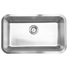 MSI 30 Inch Undermount Single Bowl 18 Gauge Stainless Steel Kitchen Bar Sink and Strainer