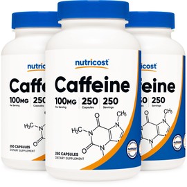 Nutricost Nutricost Caffeine Pills 100mg Per Serving, 250 Capsules (3 Bottles)