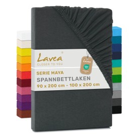 Lavea Jersey Fitted Sheet, Maya Series, 100% Cotton, High-Quality Workmanship, Elasticated and Oeko Tex 100 certified