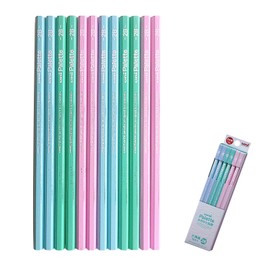 Mitsubishi Pencil, Uni Palette, Easy to Write, B-6B, 1 Dozen, 6 Colors, Choice of Packages, Gungungu (2B, Regular Packaging, Mint Green)