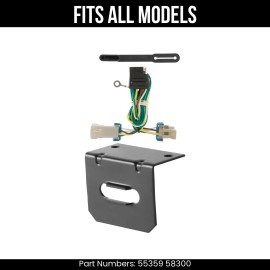 Curt For 98-04 Chevy S10 4 Pin Trailer Wire Plug & Bracket Fits All Models Curt Kit