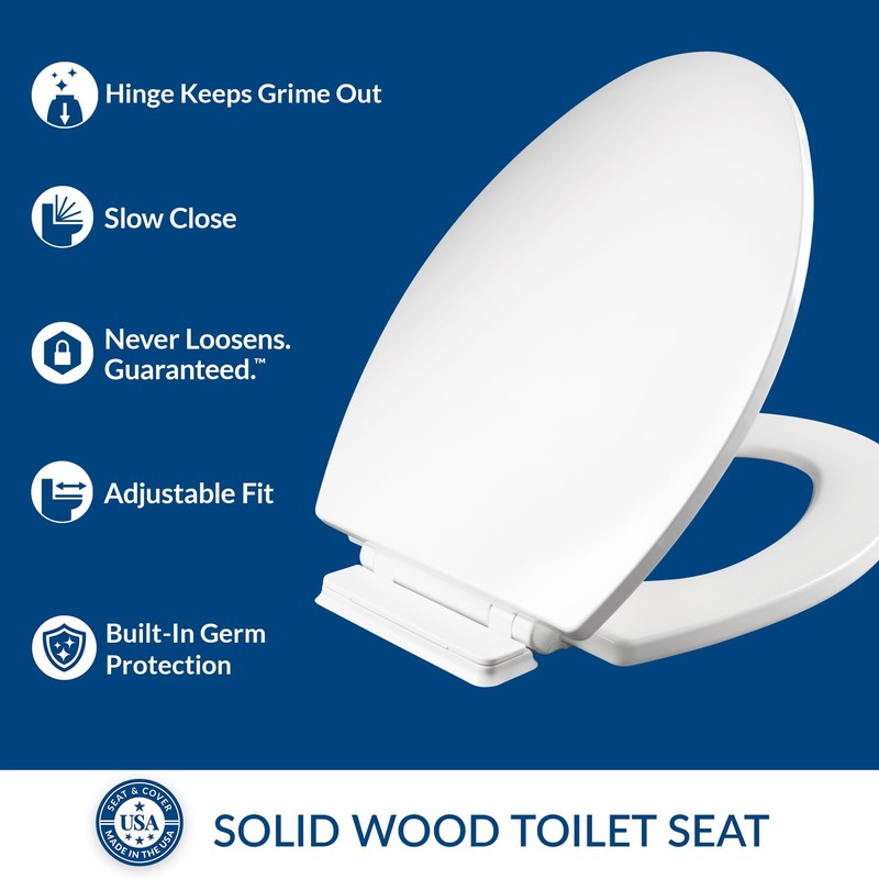 Mayfair Ashton Easy to Clean Single Hinge Toilet Seat, Modern