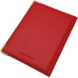 Exclusive ID and credit card holder with metal corners 10 pockets MJ-Design-Germany Made in EU in different colors and designs (Design 2 / Red)
