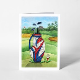 QUILLCRAFT Father's Day Card, Birthday, Dad Quilling Card for All Occasions, Golf, Fishing, Hero, Toolbox, Artful Card for Him, Husband, Daddy, Grandpa, Grandfather (Golf)