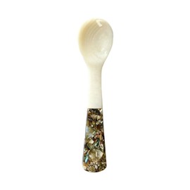 ISAKEN Mother of Pearl Caviar Spoon Handmade Mini Caviar Spoon Egg Spoon Round Ends Coffee Spoon Dessert Spoon Classic Egg Spoon Mother of Pearl Spoon for Caviar Eggs Serving