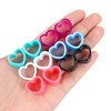 Qmcandy 6 Pairs Acrylic Heart Shape Ear Tunnels Plugs Colorful