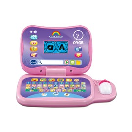 VTech Toddler Tech Laptop, Pink Interactive Educational Computer Toy, 20 Games for Pre-School Children, Learn Alphabet, Letters, Shapes, Numbers, Music & French, Kids 2, 3, 4 + Years, English Version