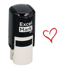 Valentine's Day Rubber Stamp - Heart Stamp - Red Ink