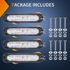 Nilight 4PCS 6LED Blue White Emergency Strobe lights 12V 24V