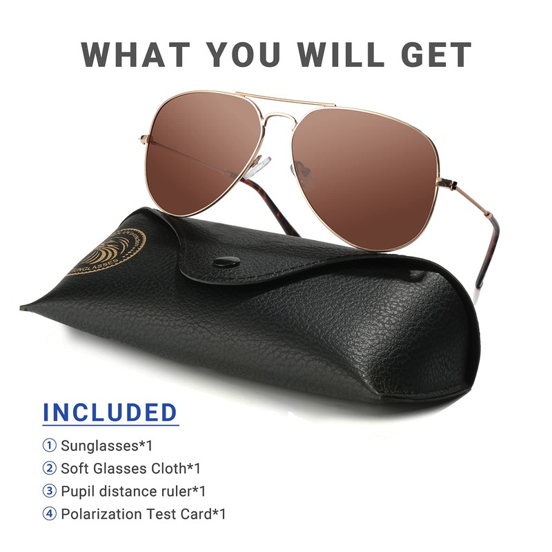 EYESPEX Classic Retro Aviator Polarized Sunglasses for Men Women 70s