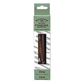 Winsor & Newton Artist Vine - Varillas de carbón (tamaño mediano, negro, caja de 3 palos)