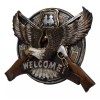 Ebros Gift Western Bald Eagle With 2 Rifle Shotguns Cowboy
