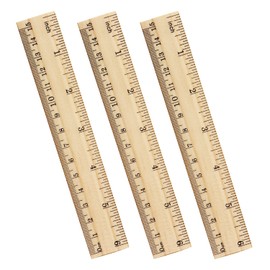 ZZTX 3 Pack Wooden Ruler 6 Inch Rulers Bulk Wood Measuring Ruler for Students Office School Supplies 2 Scale (15 cm)