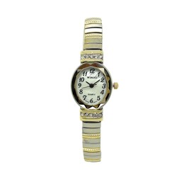 Ladies Elegant Classic Small Oval Stretch Elastic Band Fashion Watch Wincci (Two Tone)