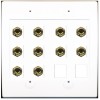RiteAV 10 Banana 5 Speaker Surround 2G Coupler Binding Post Wall Plate 2 Pack